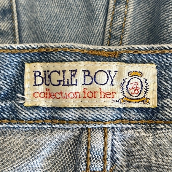 Bugle Boy denim jean shorts light wash fray hem size 6 summer festival concert - Picture 3 of 13